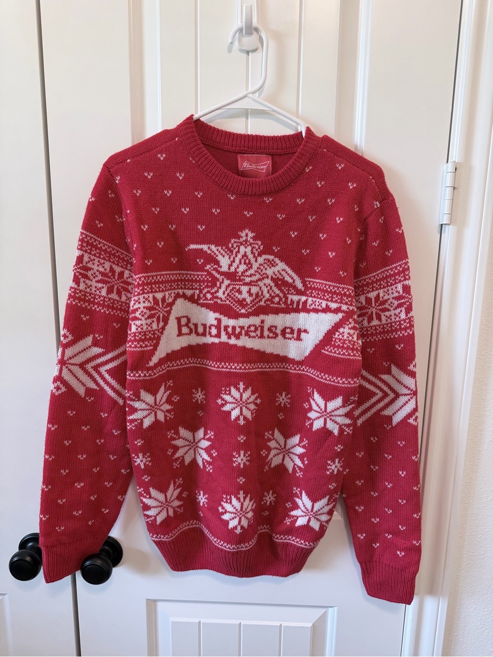 Budweiser Clydesdale Ugly Christmas Sweater Red Small